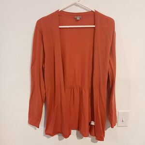 J. Jill Pink 100% Merino Wool Open Front Cardigan Sweater Size Large